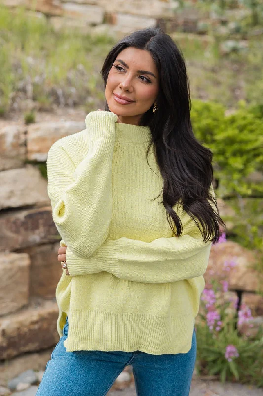 A Great Escape Yellow Oversized Crew Neck Sweater