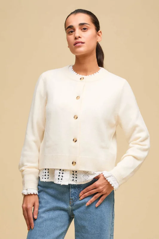 Merino Wool Brittany Cardigan | Cream