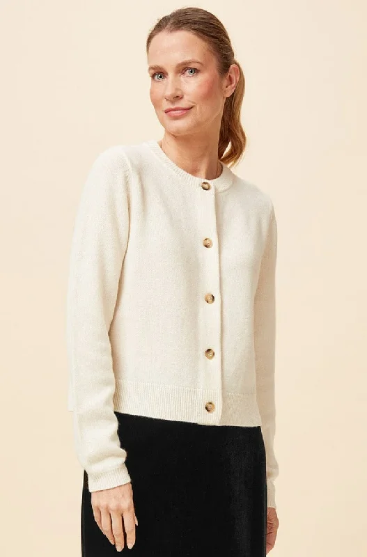 Merino Wool Brittany Cardigan | Cream