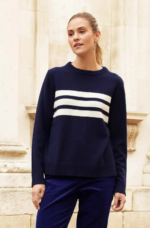 Merino Wool Cali Jumper | Navy/Cream