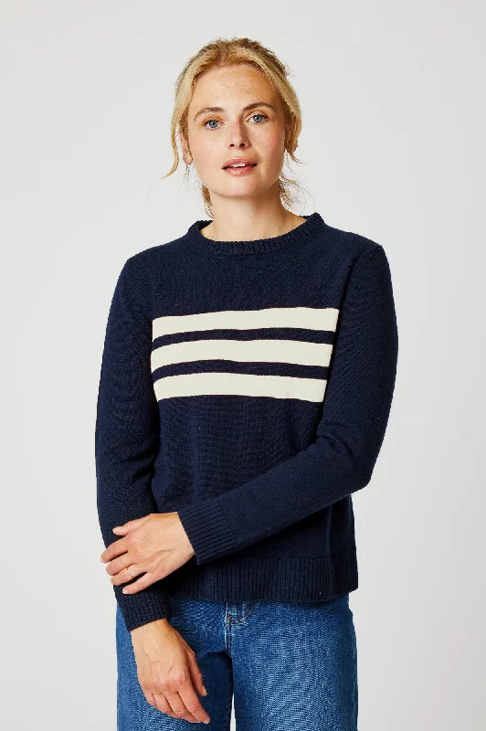 Merino Wool Cali Jumper | Navy/Cream