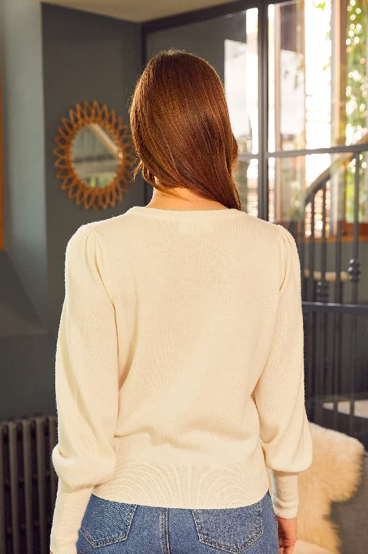 Merino Wool Crew Neck Jumper | Cream