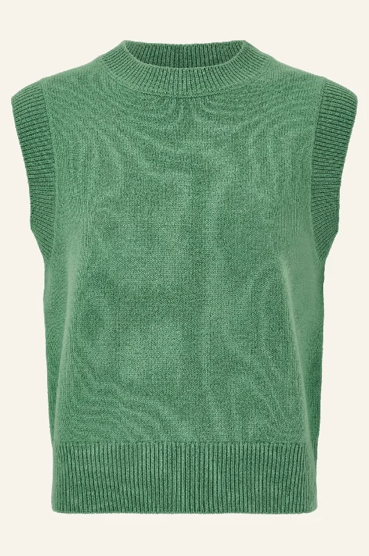 Merino Wool Knitted Short Tank | Green