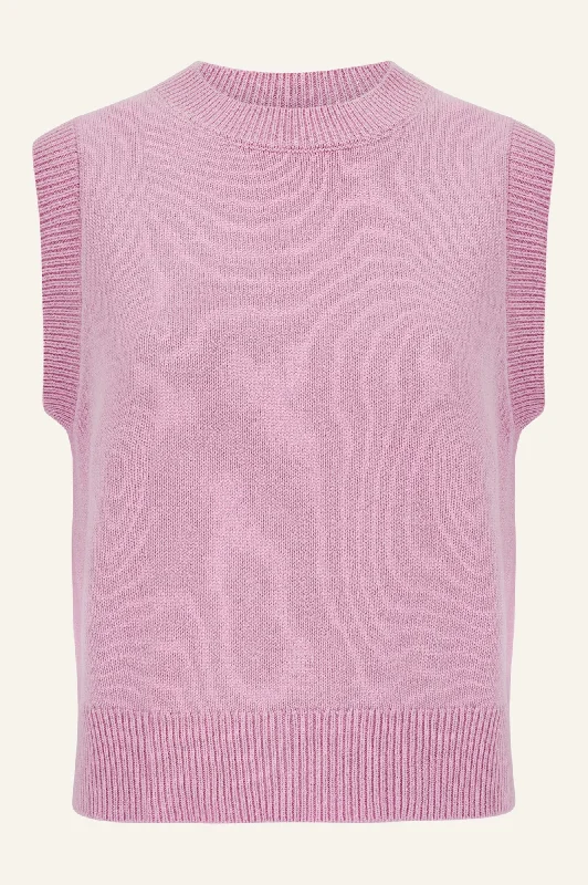 Merino Wool Knitted Short Tank | Pink