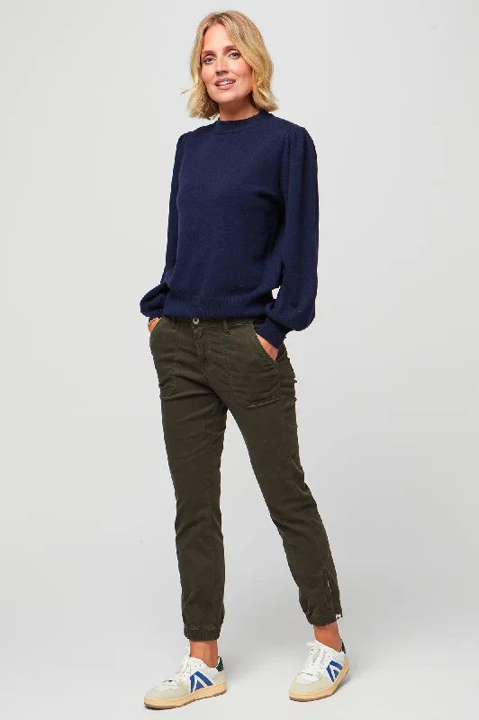 Merino Cashmere Blend Crew Neck Jumper | Navy