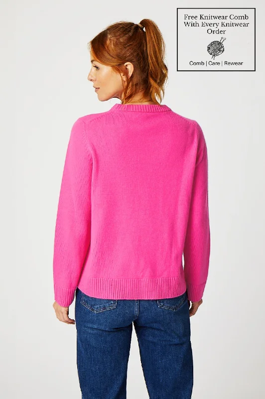 Merino Wool Polar Bear Jumper | Pink/Red