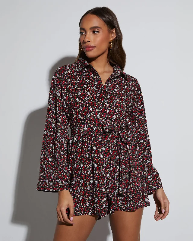 Angelina Printed Button Down Romper