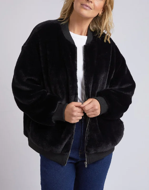 Blaze Fur Bomber - Black