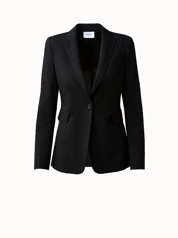 Blazer in Wool with One Button