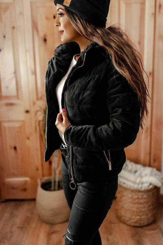 Breckenridge Faux Fur Lined Puffer Jacket (Black) | FINAL SALE