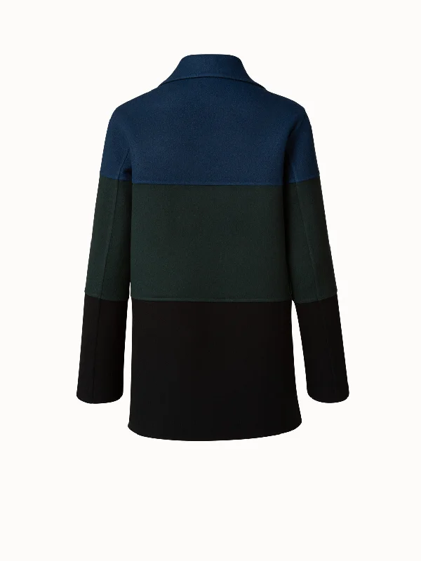 Cashmere Double-Face Colorblock Oversized Jacket