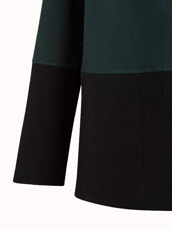 Cashmere Double-Face Colorblock Oversized Jacket