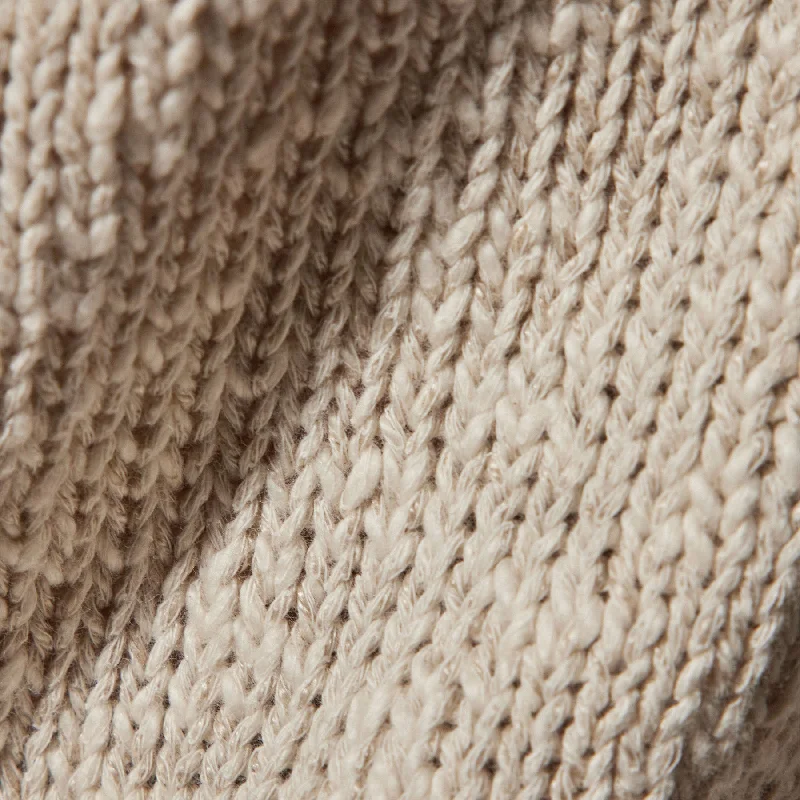 Cotton Linen Boatneck Sweater - Natural