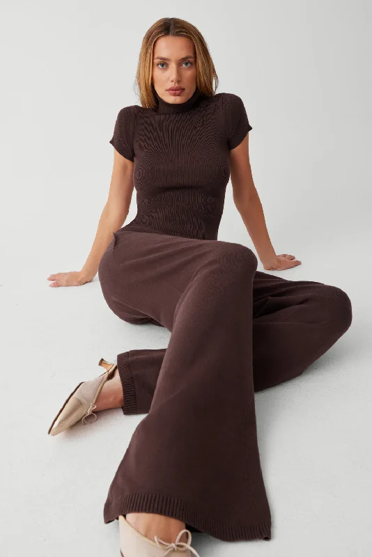 Delilah Low Rise Cloud Knit Pant - Mocha