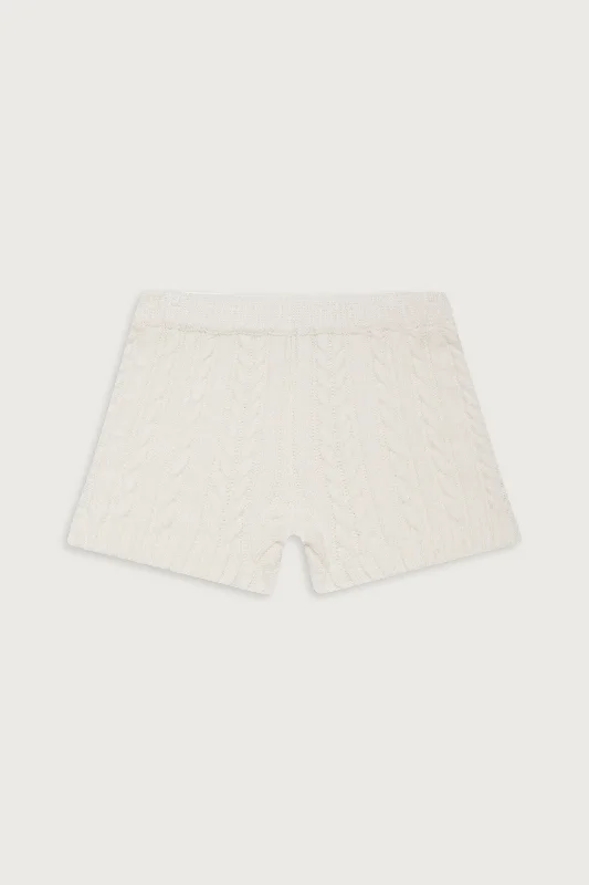 Evermore Cable Cloud Knit Micro Short - Snow White