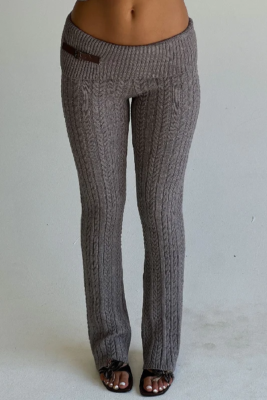 Fleur Cable Cloud Knit Pant - Dark Pearl