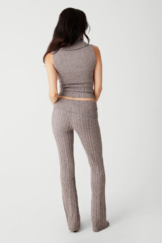 Fleur Cable Cloud Knit Pant - Dark Pearl