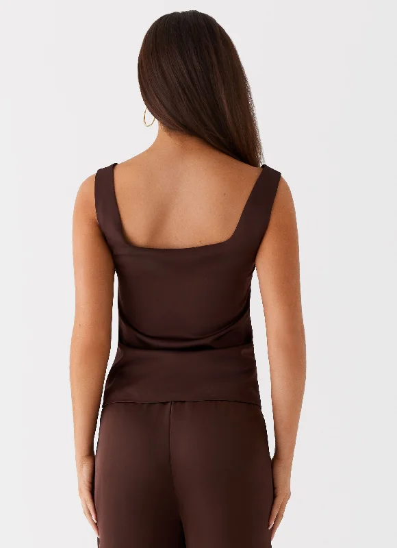 Golden Skies Bustier Panel Top - Chocolate