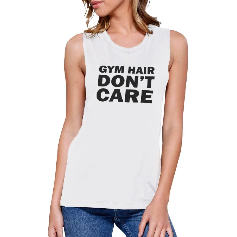 Gym Hair Don't Care Work Out Muscle Tee Cute Workout Sleeveless Tank