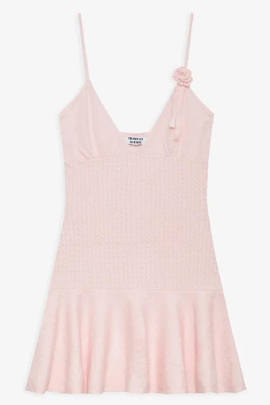 Houston Cable Cloud Knit Dress - Rose Quartz