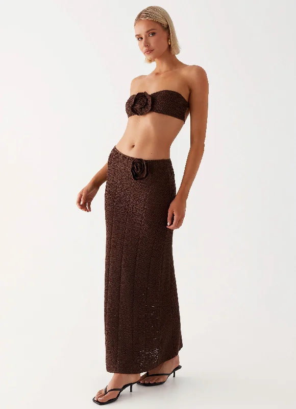 Kelcie Rose Crochet Bandeau Top - Chocolate