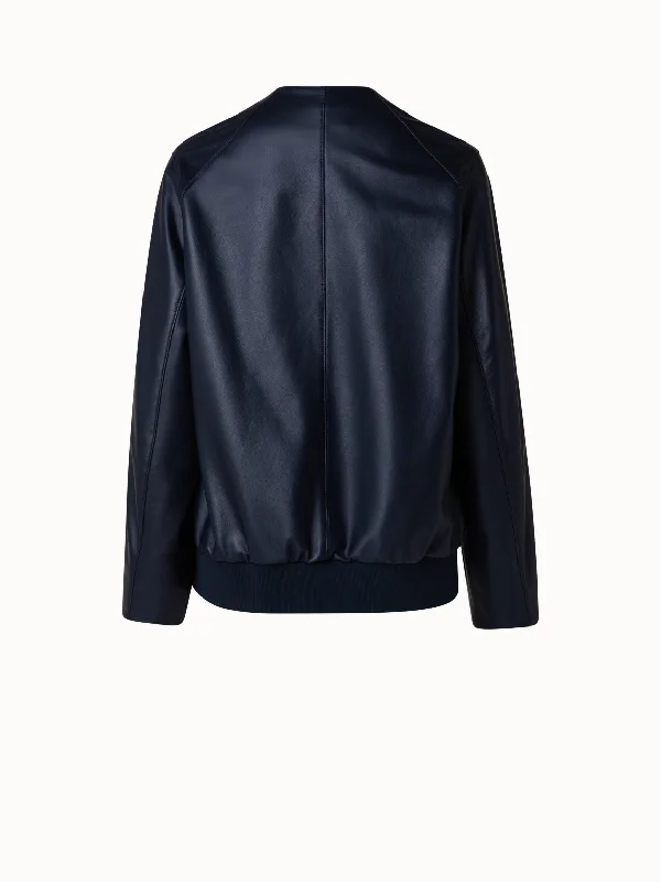 Lambskin Leather Bomber Jacket