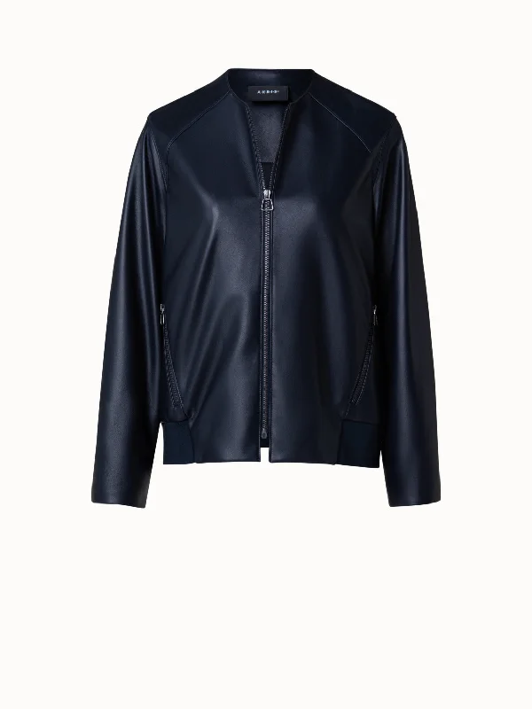 Lambskin Leather Bomber Jacket