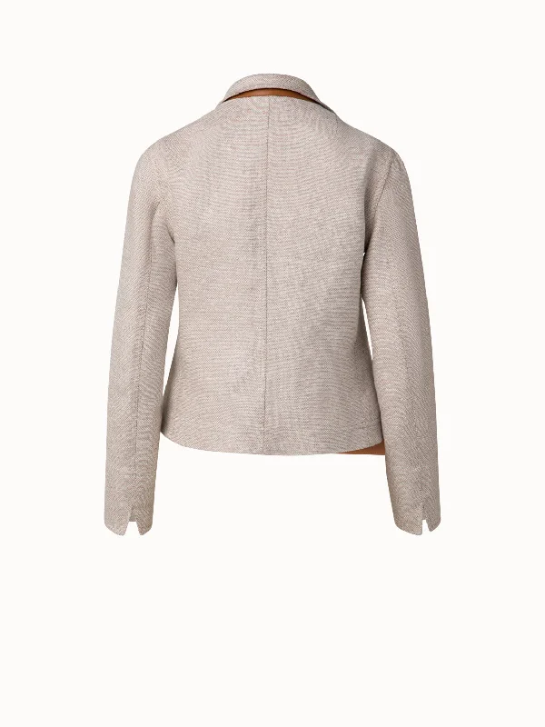 Linen Jacket with Detachable Pocket