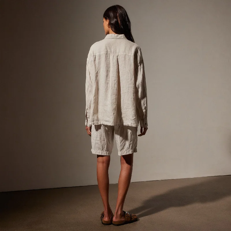 Linen Oversized Shirt - Salt Pigment