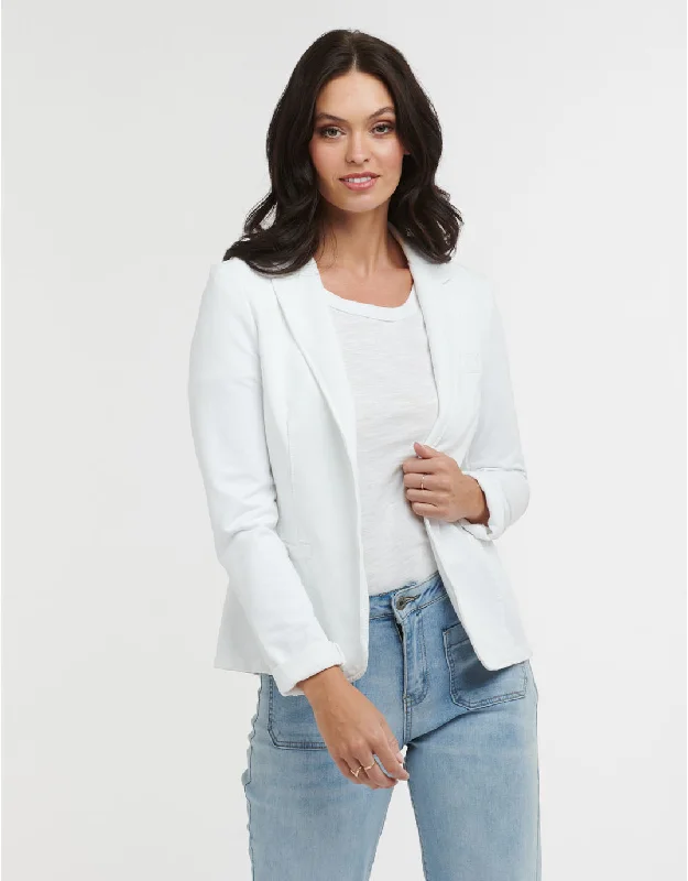 Maha Sequin Blazer - White