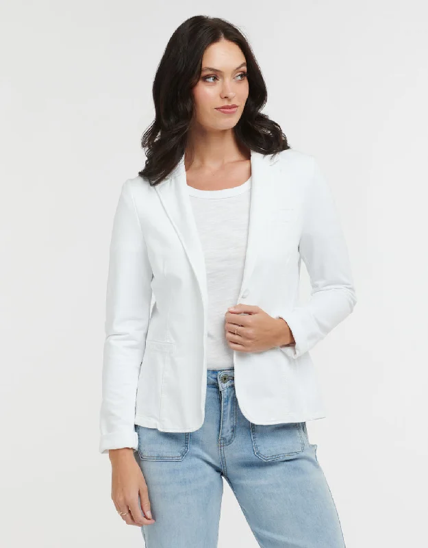 Maha Sequin Blazer - White