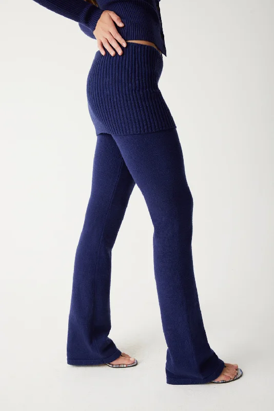 Mason Cloud Knit Flare Pant - Luna Blue