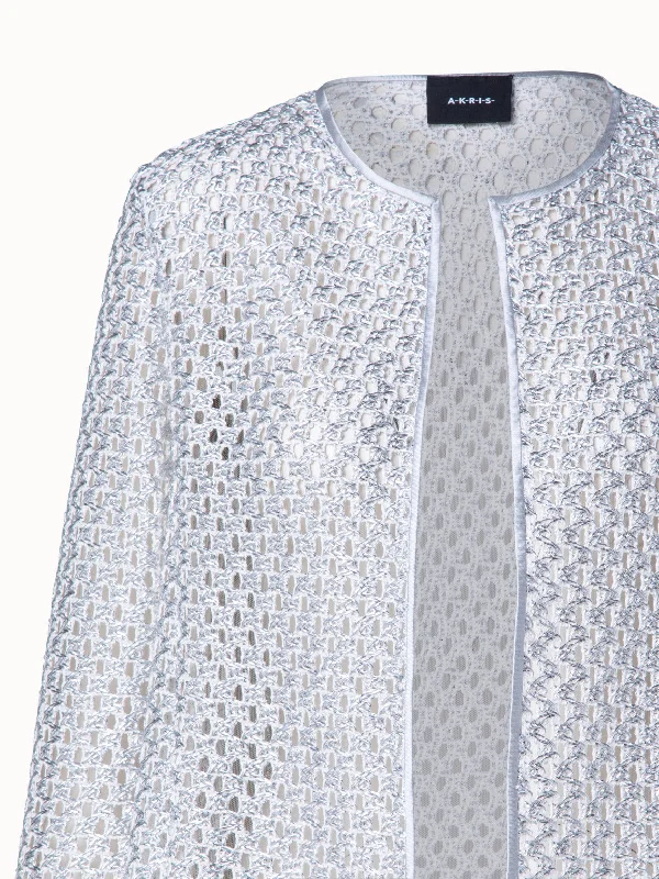 Metallic Lurex Cotton Crochet Embroidery Jacket