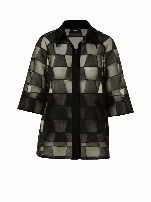 Mirrored Trapezoid Techno Organza Jacket