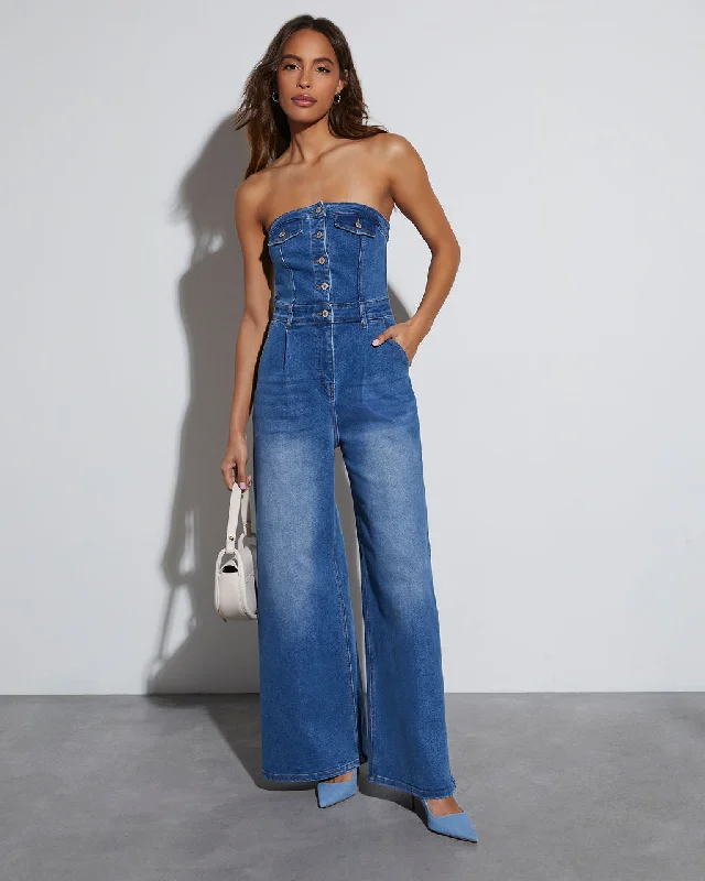 Nanori Strapless Denim Jumpsuit