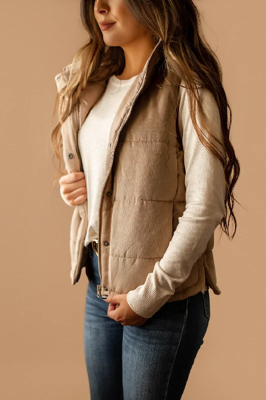 Never Alone Padded Vest (Taupe)