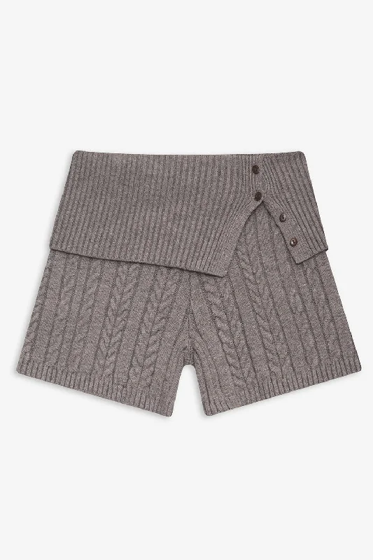 Nolan Cable Cloud Knit Mini Short - Dark Pearl