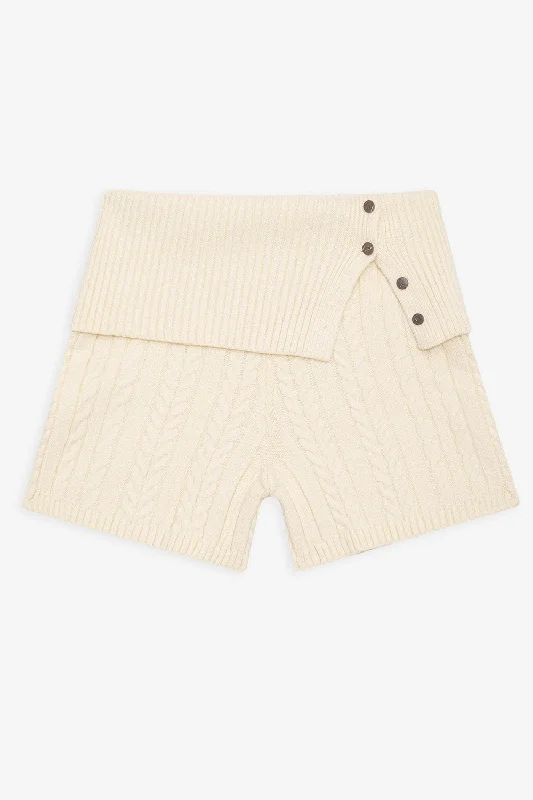 Nolan Cable Cloud Knit Mini Short - French Vanilla