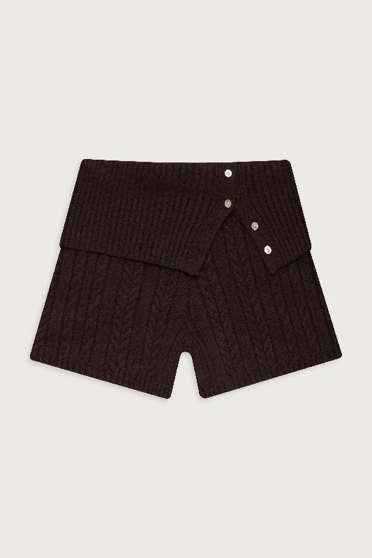 Nolan Cable Cloud Knit Mini Short - Mocha