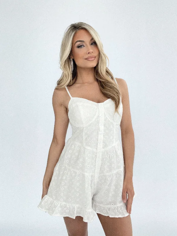 Poised Petals Eyelet Romper