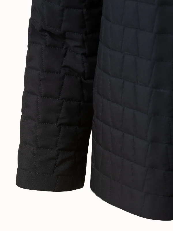 Quilted Trapezoid Blouson Jacket