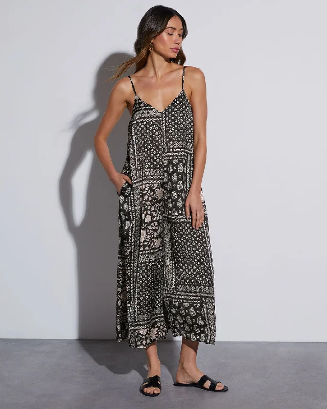 Rhapsody Printed Pocketed Boho Jumpsuit