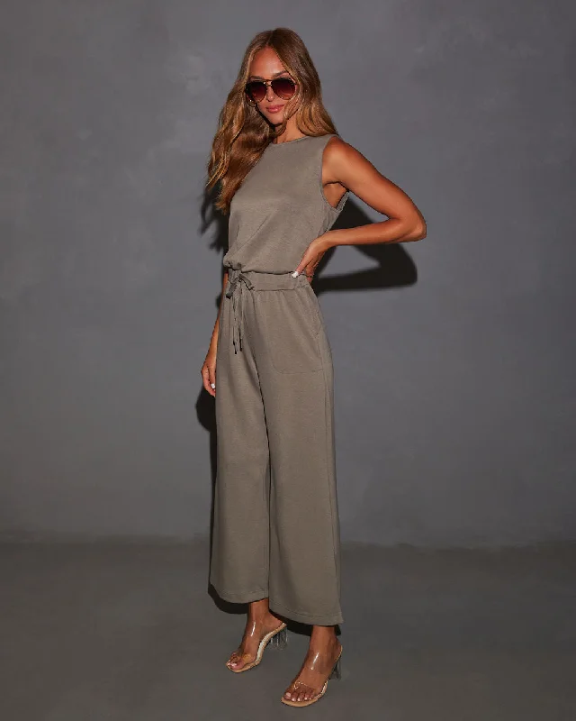 Rosella Wide Leg Drawstring Waist Jumpsuit