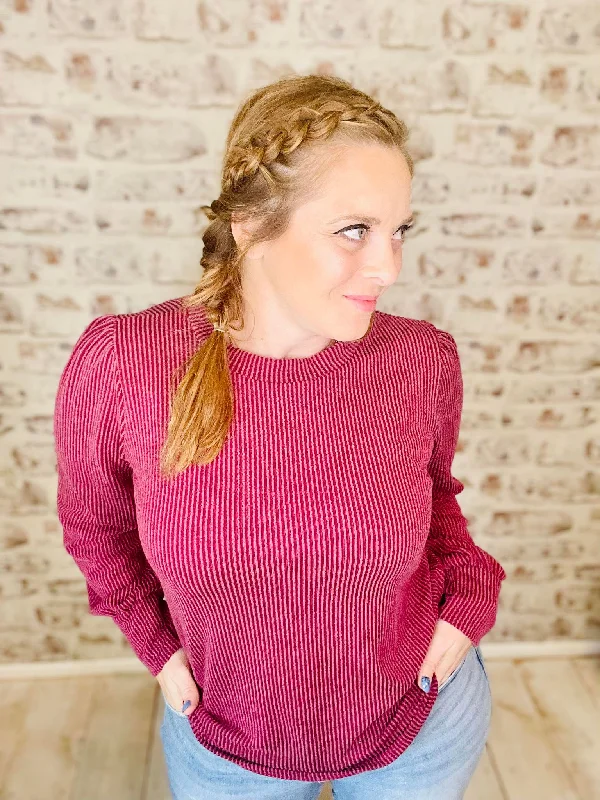 Round Neck Ribbed Solid Sweater