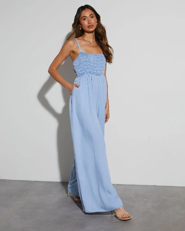 Shelly Smocked Wide Leg Jumpsuit