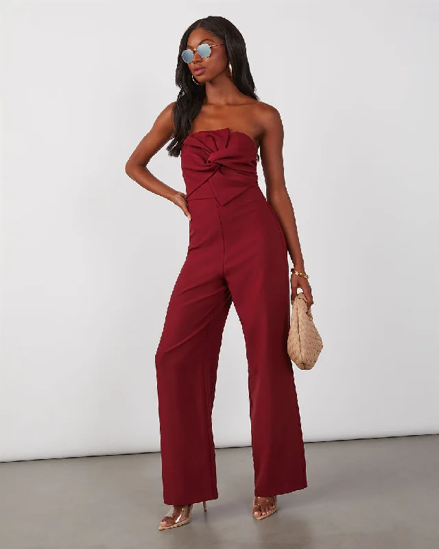 Sugarplum Strapless Wide Leg Jumpsuit