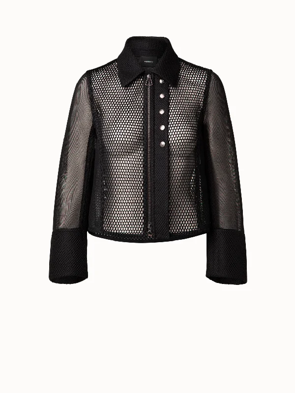 Techno Grid Boxy Shirt Jacket