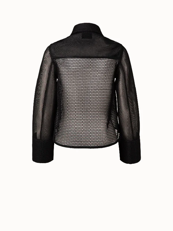 Techno Grid Boxy Shirt Jacket