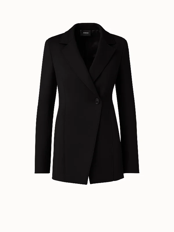 Techno Neoprene Fitted Blazer Jacket