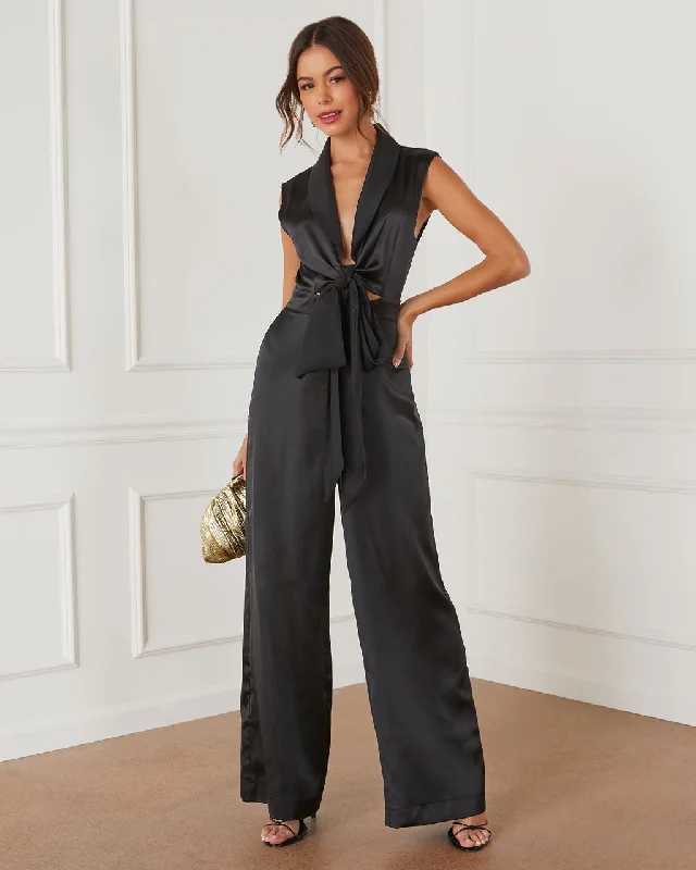 Turner Satin Sleeveless Jumpsuit